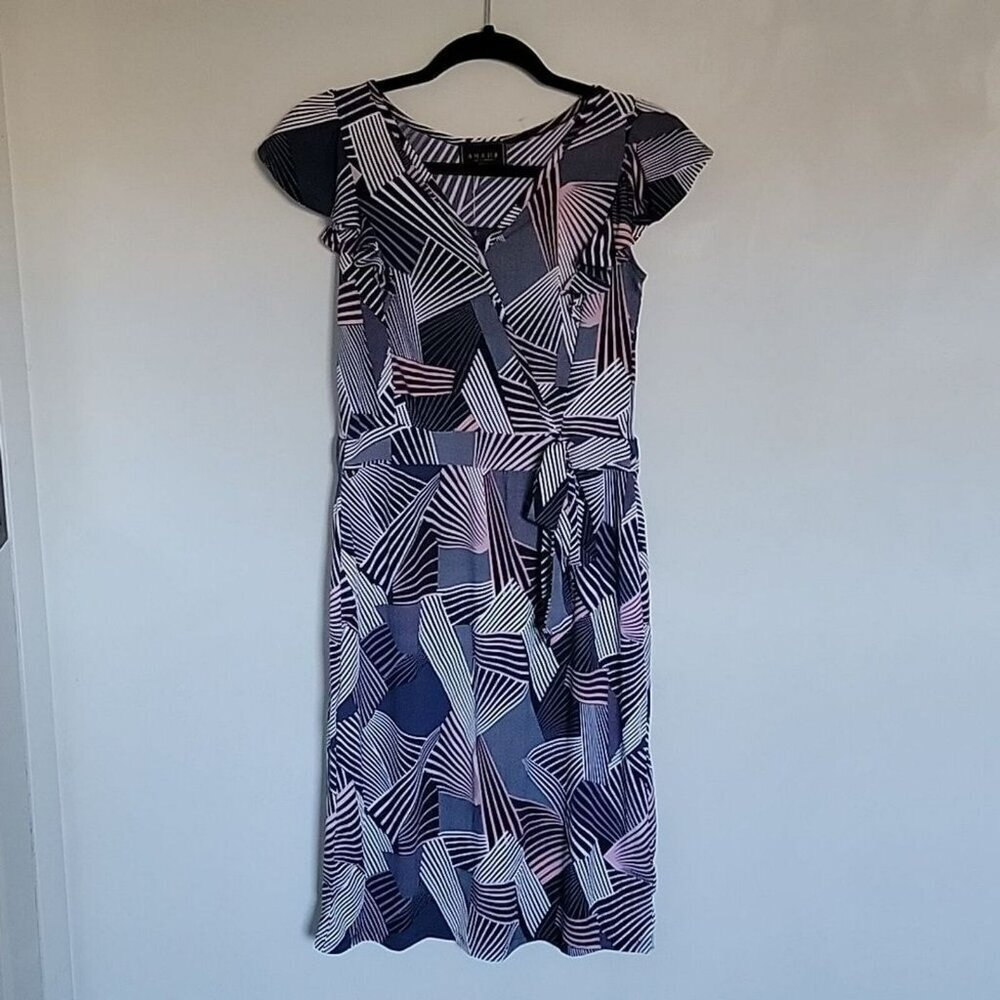 AMANA Geometric Print Knee Length Dress Size Small NWT